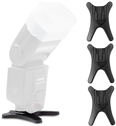 ECENCE 3X Soportes para Flash con trípode incor de 1/4 Pulgadas para Zapata de Flash estándar ISO p. ej. Compatible con Nikon Canon Olympus Panasonic Penta Sigma Metz Nissin Yongnuo