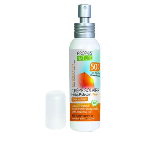 PROPOS'NATURE Crème Solaire Très Haute Protection Helios Bio SPF50+, Blanc, 75 ml, 1 Unité