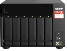QNAP NAS de 6 bahías AMD Ryzen V1000, Negro, Metal, Montaje en Rack, Servidor