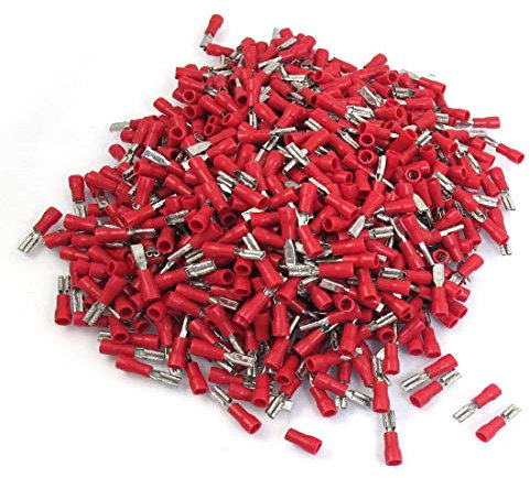 New Lon0167 Fdd1.25–110 1000 x Red PVC Manches isolés à sertir Bornes pour 22–16 AWG(FDD1.25-110 1000 x rote isolierte Crimp-Kabelschuhe aus PVC-Hülse für 22-16 AWG