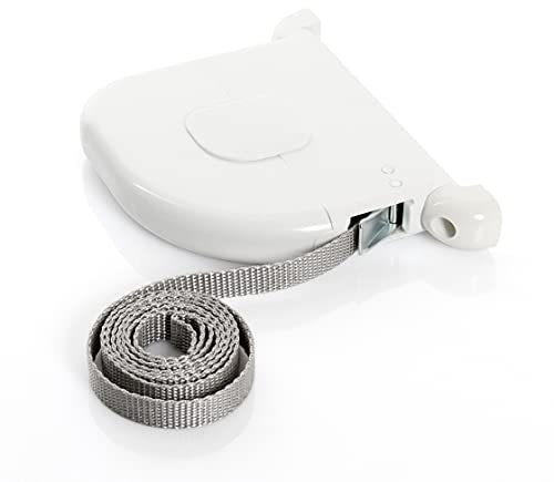 Enrouleur Sangle Pivotant Blanc pour Volet Roulant - Boîtier Compact avec Sangle Gris Clair 5,5m - Installation Facile, Faible Encombrement