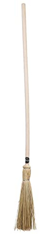 Mendi Super Escoba 150 cm con el palo doblado, para carnaval atrezzo y eventos, fantasia, halloween. Fabricada Artesanalmente en Navarra por Mendi.