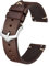 BISONSTRAP Uhrenarmband für Herren, Handgefertigte Stiche Leder Armband, Schnellverschluss, 20mm, Kaffeebraun mit Silberner Schnalle