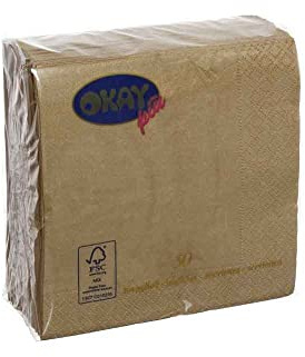 Tovaglioli dorati da cocktail 25x25 cm oro 250 pezzi (5x50pz)