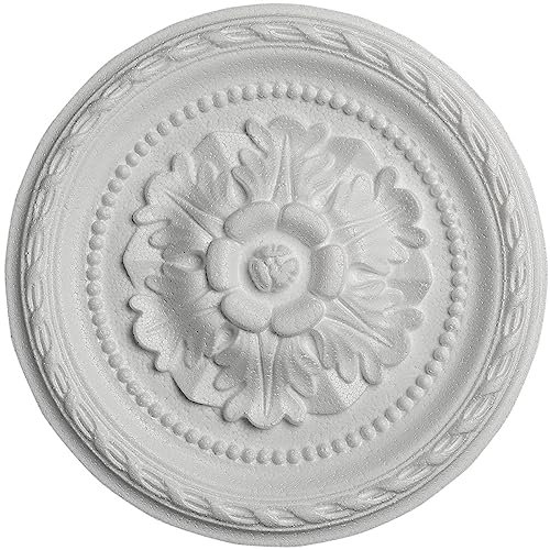 Rosone Lampadario Soffitto MASTERBRICO - Rosoni in Polistirolo Decorativi per Soffitto e Pareti, Rosone Elegante per Lampadari, Leggero e Facile da Applicare con Colla Inclusa (30 cm - A006)