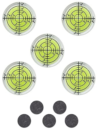 Livella Magnetica di Precisione Aghoer, 32 Mm, Verde, Aghoer 001, Campeggio, Roulotte, Ufficio, 5 Pezzi
