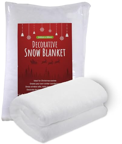 Lets Go Crimbo Fake Snow Blanket Large Artifical Snow Blankets for Christmas Nativity 240cm x 80cm Covers 1.92 Square Metres Under Christmas Tree Snow Floor White Decoration Scene Setter