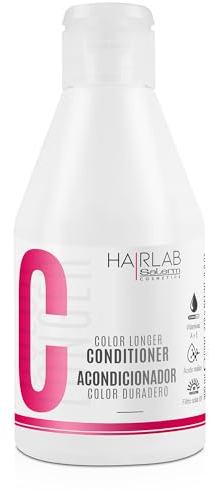 SALERM - Acondicionador Pelo Teñido - Color Longer Hair Lab - 300 ml - con Provitamina B5 y Vitaminas A y E - Sella y Mantiene el Color - Protector Solar UV - Sin Sulfatos ni Parabenos