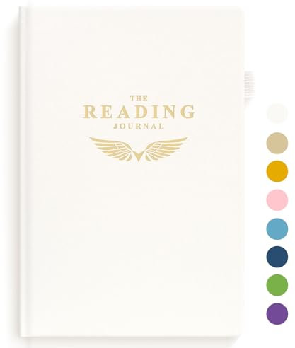 SIMVIA Läsdagbok - Elegant bokjournal läsningslogg för recensioner och läsframstegsspårning - Omtänksam present till bokälskare och läsare - 110 bokrecensioner (vit)
