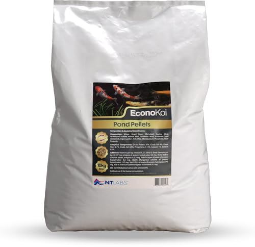 NT Labs EconoKoi - Pellet per stagno, mangime per pesci rossi, koi e tutti i pesci d'acqua fredda, mangime completo per pesci da stagno, cibo per tutte le stagioni, 10 kg