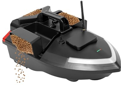 Barco de pesca GPS con doble motor, barco de cebo teledirigido, se puede utilizar en todas las aguas excepto el océano, barco de alimentación negro