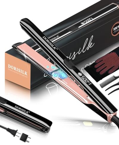 DORISILK Piastra per Capelli Professionale ad Alta Temperatura 500ºF, Piastra in Ceramica a Riscaldamento Rapido in 30s, 2 in 1 Lisciante e Arricciacapelli, Piastra al Plasma per Capelli Senza Crespo