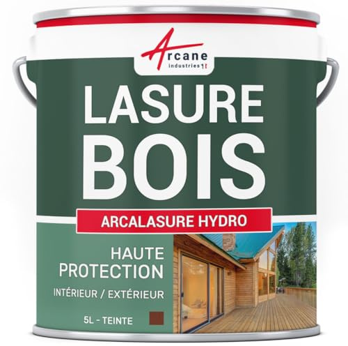 ARCANE INDUSTRIES Impregnante Legno per Esterno Trasparente - ARCALASURE Hydro - 5 L Teak Dorato