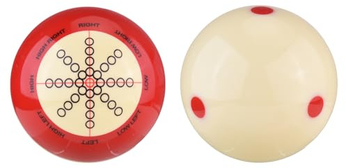 Glomora 2pcs Red White Resin Billard Training Cue Ball, Trainer d'observation, Boules d'entraîneur de Style Chinois Black 8 Snooker pour pratiquer Les balles Rouges et Blancs