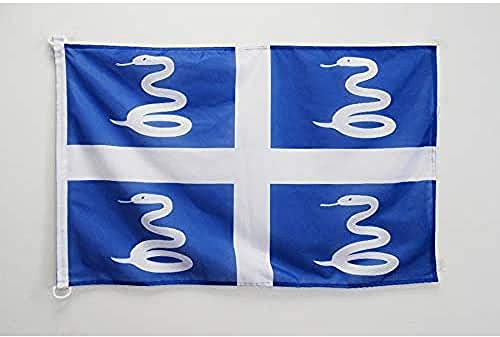 AZ FLAG - Drapeau Martinique - 45x30 cm - Pavillon Nautique Martiniquais - France Spécial Bateau Et Extérieur En Maille Bloquée Avec Anneaux Plastiques Intégrés - 30g