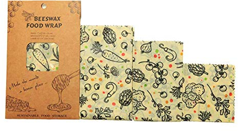 Beeswax Food Wraps, Reusable Beeswax Wraps Food Storage Wraps,Set of 3 (Vegetables)
