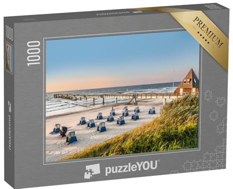 puzzleYOU: Puzzle 1000 Teile „Strandkörbe: Foto vom frühen Morgen an der Ostsee“ – aus der Puzzle-Kollektion Ostsee, Usedom