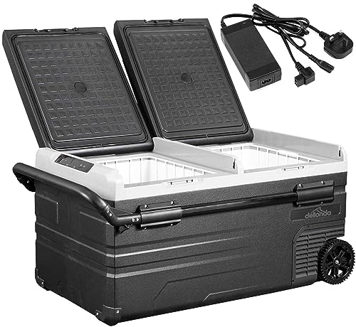 Dellonda 95L Portable Car Fridge, Freezer, 12/24/230V Dual Zone Compressor - DL135