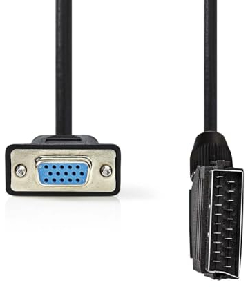 Nedis SCART-Kabel - SCART Stecker - VGA Buchse - Vernickelt - 480p - 2.00 m - Rund - PVC - Schwarz - Label