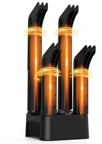 Air Choice Boot Dryer, Electric Shoe & Glove Dryer with Heat Blower Fan, 180 Mins Timer, Detachable Racks, Helps Reduce Odor, 4 Boot Warmer for Work & Ski Shoes, Sneakers, Gloves, and Hats