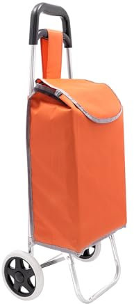 Carro de la compra Trolly para escaleras plegable y soporta hasta 25 kg, carretilla 3 en 1 y bolso bandolera (naranja)