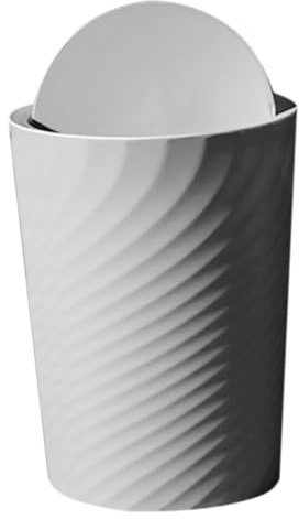MUELODSIC Papelera con Tapa Abatible para Cocina y Baño Cubo de Basura Doméstico Gris Diseño Compacto y Resistente para Oficina y Hogar