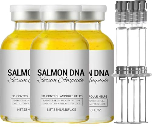 Suero de ADN de salmón, suero de colágeno profundo para el rostro, ampollas de ADN de salmón PDRN, iluminador y tensor, antienvejecimiento e hidratante para el rostro y el cuerpo. (3)