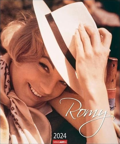 Romy Kalender 2024. Großer Wandkalender mit 12 berührenden Aufnahmen der Sissi-Darstellerin Romy Schneider. Dekorativer Kalender zum Aufhängen