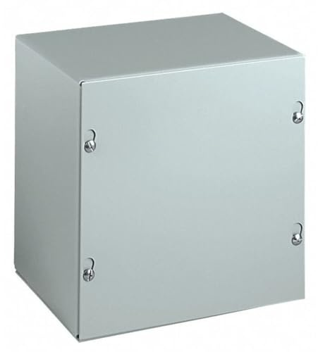 Wiegmann SC080804NK SC-Series NEMA 1 Screw Cover Wallmount Pull Box, No Knockouts, Painted Steel, 8 x 8 x 4, Gray