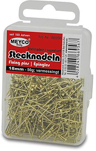 Pailletten - Stecknadeln vermessingt 13 mm - 50gr. goldfarben