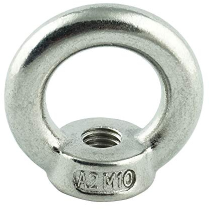 Eisenwaren2000 Tuerca anular M10 (2 unidades) – Tuerca anular similar a DIN 582 fundido y pulido – Acero inoxidable A2 V2A