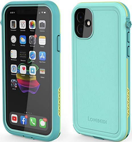 LOVE BEIDI for iPhone 11 Waterproof Case 6.1 Screen Protector Underwater Shockproof Full-Body Dustproof Rugged Case for Aplle iPhone 11 (Cyan Green)