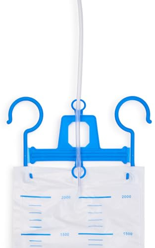 Percha colgador para bolsa orina AARON® | Sujeción para bolsas de orina de 2L o 2000 ml de capacidad. Fabricado en plástico. Pack de 15 unidades.