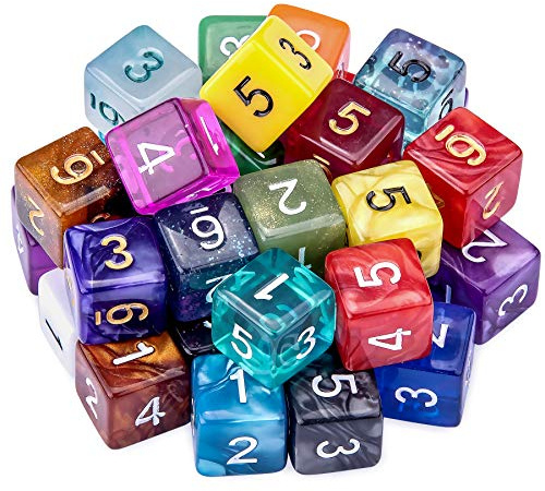 SIQUK 35 Pièces Dés Polyédriques Jeu de Dés 6 Faces Multicolore Dés pour DND RPG et Enseignement des Mathématiques avec Pochettes Gratuites