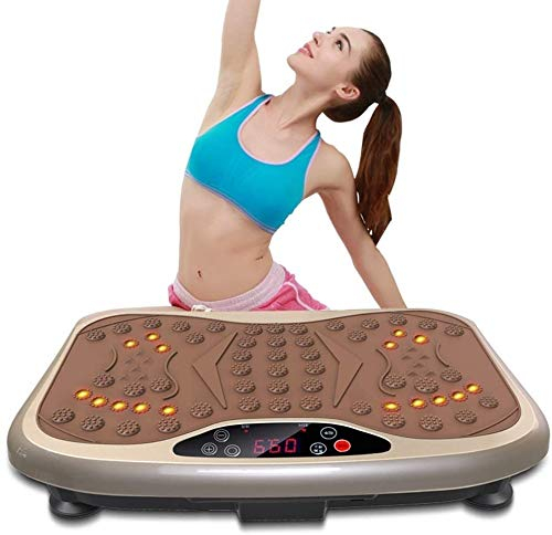 SMSOM Rüttelplatte Trainingsmaschine, Vibrationsplattform Maschine, Ganzkörpervibrationsschüttler, 9 Dateien einstellbar, 5 Sportarten Fitness Massage Vibrationstrainer for Weight Loss