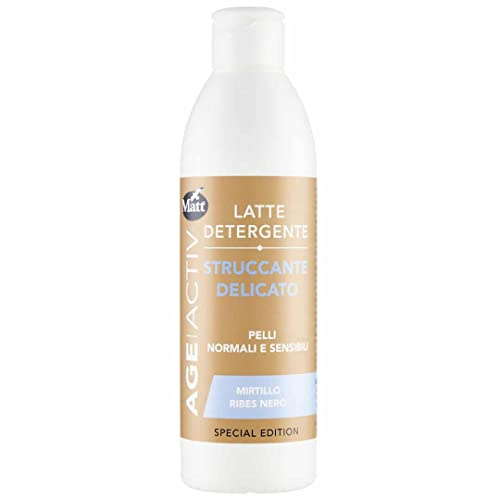 Matt, Latte Detergente Struccante Delicato, Ideale per Tutti i Tipi di Pelle, Azione Detergente e Rinfrescante, Formula con Mirtillo e Ribes Nero, Rende la Pelle Morbida e Pulita, Pulizia Viso, 250 ml