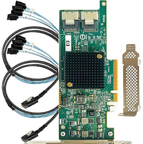 SAS HBA Card Compatible with LSI 9207-8i & 9300-8i IT Mode with SATA Cables