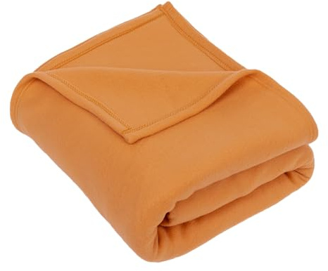 LNT France - Couverture Polaire 220 x 240 cm,100% Polyester traité Non-feu - Couverture Ultra Chaude, Ultra Douce pour Lit et Canapé (Miel)