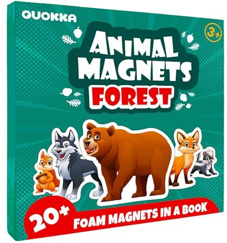 QUOKKA Juego magnético para niños de 2 a 3 años: rompecabezas magnético de más de 20 piezas en el bosque para niños pequeños en aviones. Juguetes educativos para llevar. Juegos de viaje. Imán de apren