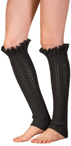 YAMEE Chaussettes Montantes Femme Tricot Torsadé Chaud Doux Léger Extensible,Tricot Jambières Chaud,Chaussettes Chauffe-jambes,Tricot Chaussettes Bottes Longues pour Filles et Femmes
