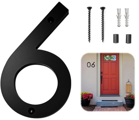 Yuqilin Numero Maison Exterieur，Flottable Acrylique Plaque Numero Maison Exterieur 3D Imperméable L'Eau Numero Boite Lettres，pour Portes Bureaux Boîtes Lettres Portes D'Appartements Garages (6)