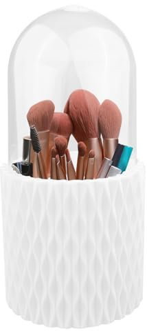 Legpador Porta Trucchi Organizer, 360° Rotante Porta Pennelli Make Up, Organizzatore di Trucco Cosmetico, Portapennelli Contenitore, Portatrucchi Contenitori, per Comò, Camera da Letto, Bagno (Bianco)