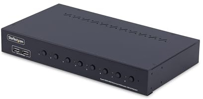 StarTech.com 8-portars HDMI KVM-omkopplare med 1U rackmonteringssats, 4K 60Hz HDMI 2.0, tryckknapp/hotkey switch, TAA-kompatibel