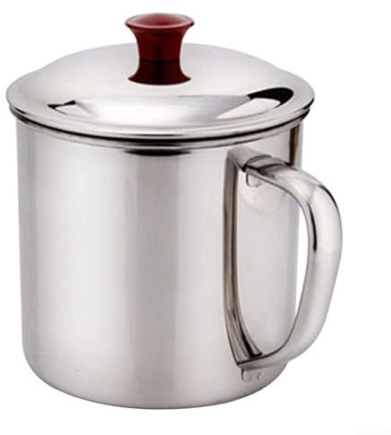 Taza de café y té de acero inoxidable con asa para exteriores ligera, fácil de llevar, disponible en dos tamaños 200 ml y 380 ml (380 ml)