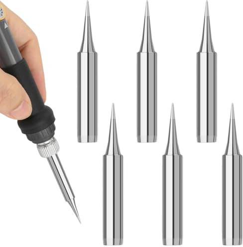 JAWUZ 6 Pezzi 900M Punte Saldatore Stagno - per Stazioni di Saldatura - Punte di Saldatura di Ricambio per Attrezzature e Accessori per Saldatura（900M-T-I）