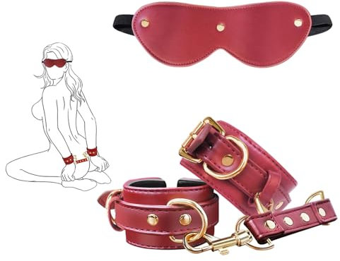 Manette in Pelle di Alta Qualità con Design Ergonomico, Set di Manette in Pelle per coppia con Chiusura Regolabile, Perfette per Giochi di Coppia