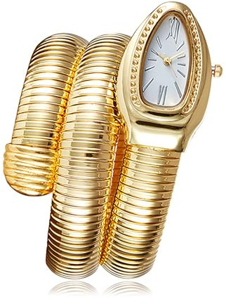 Fictory Gold Women's Watch - Elegant White Dial with Snake Bracelet Design - Stylish Accessory at Competitive Price
