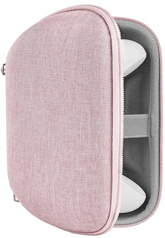 GEEKRIA Étui de Transport pour manettes Xbox Series X/S et Xbox One, Housse de Transport Rigide avec Protection pour Manette, Rangement pour câbles et Sangle de Maintien (Rose)