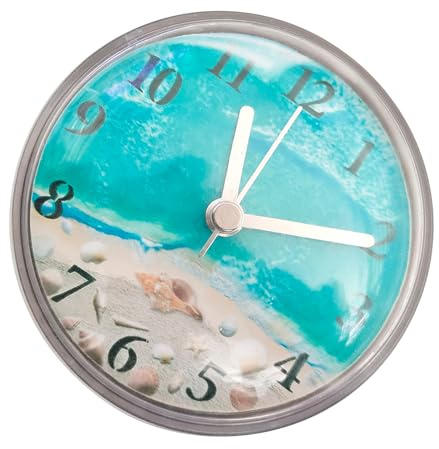 ZEPFJHE Horloge de douche avec ventouses - Résistante à l'eau - Silencieuse - Étanche - Salle de bain - Horloge murale numérique