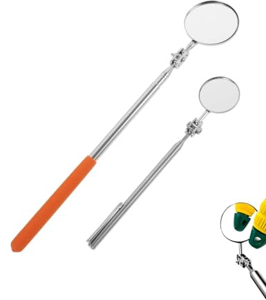 JUKOTA 2pcs Specchietto Telescopico, Specchi di Ispezione, Specchio Ispezione Telescopico, 360 Specchio di Ispezione Rotante, Telescopici Fino a 73cm, per Utensili Manuali per Ispezione Auto